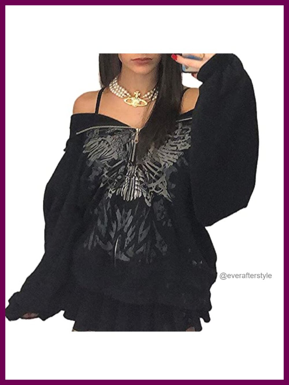 Women's Zip Up Hoodie Oversized Y2K Graphic Streetwear Sweatshirt